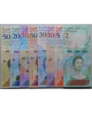 Венесуэла 2, 5, 10, 20, 50, 100, 200,500 боливаров 2018. Набор из 8 банкнот UNC. арт. 4869